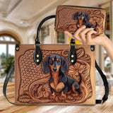 DachyCharm Leather Bag Dachshund Strength